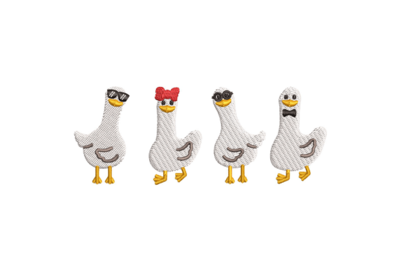 4 Cool Ducks Silly Goose: A Playful Embroidery Design for Holiday Cheer