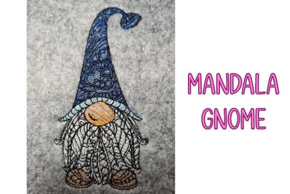 Gnome Mandala Style Embroidery Design