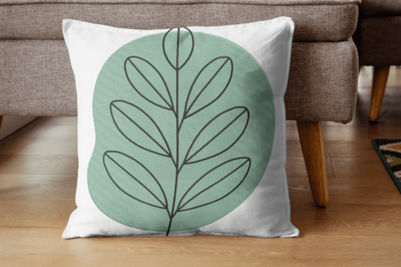 Green Leaf Line Art Embroidery Design – A Fresh Touch for Personalized Gifts