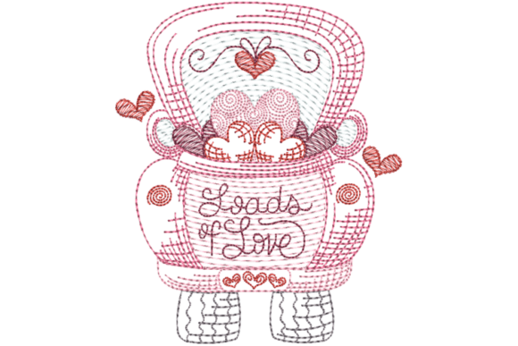 Loads of Love Truck Embroidery Design