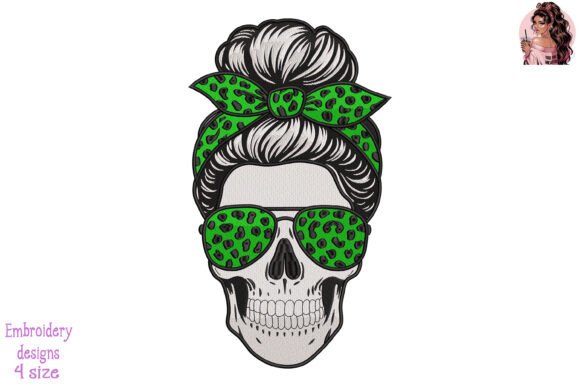 Military Leopard Skull Embroidery: Bold Design for Craft Fair Appeal