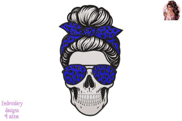 Police Leopard Skull Embroidery: A Bold Design for Branded Merchandise