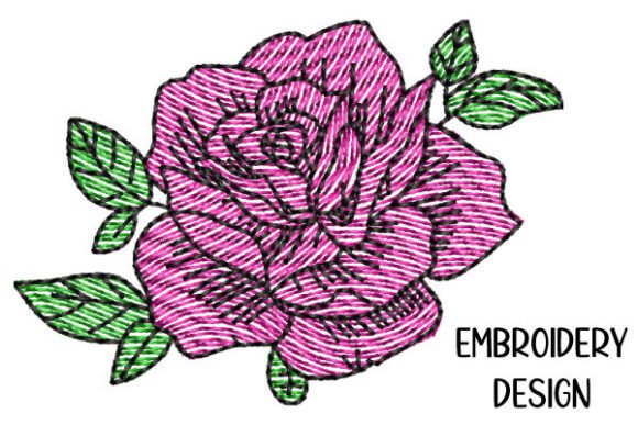 Rose Embroidery Design for Seasonal Crafts