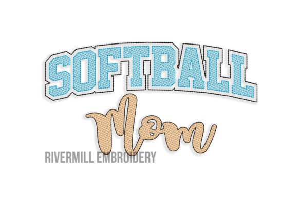 Sketch Softball Mom Embroidery Design: A Chic Touch for Boutique Sweatshirts