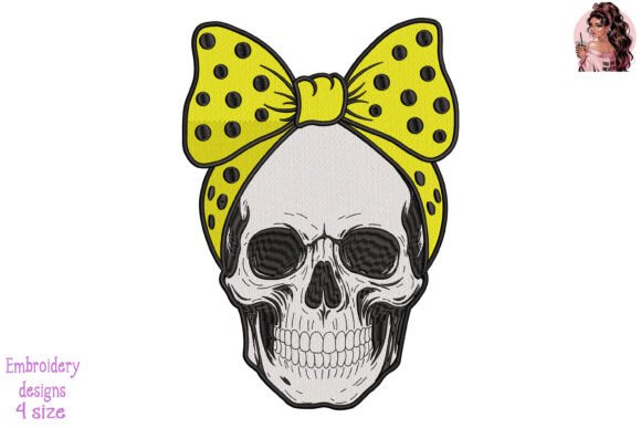 Skulls Girl Dispatcher 911 Embroidery